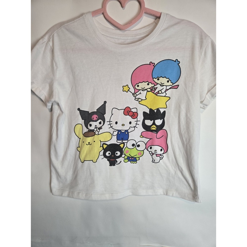 Sanrio Gang Crop Top Hello Kitty Keropi My Melody Kuromi Cinnamaroll S 14 Tee